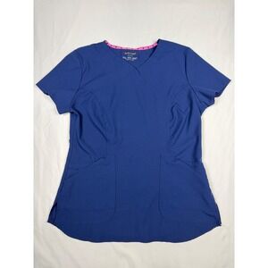 Heartsoul Navy Blue V Neck Scrub Top Women's M M M Short Sleeve Pockets